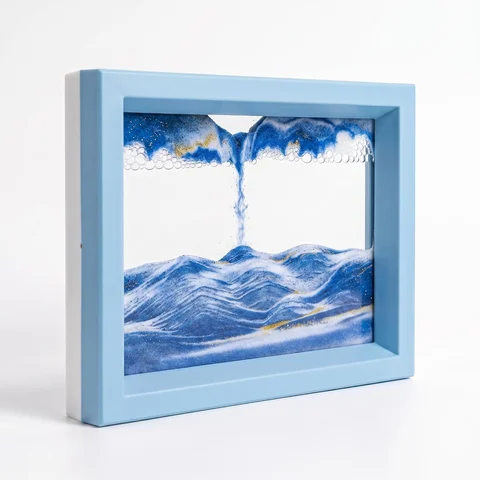 whimsyyy 3D Moving Sand Art Picture Blue