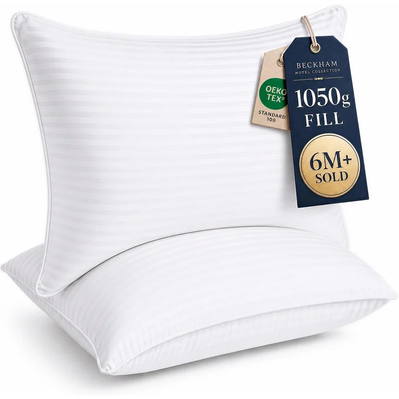 Beckham Hotel Collection Bed Pillows: hotel-style pillows in a breathable cotton cover.