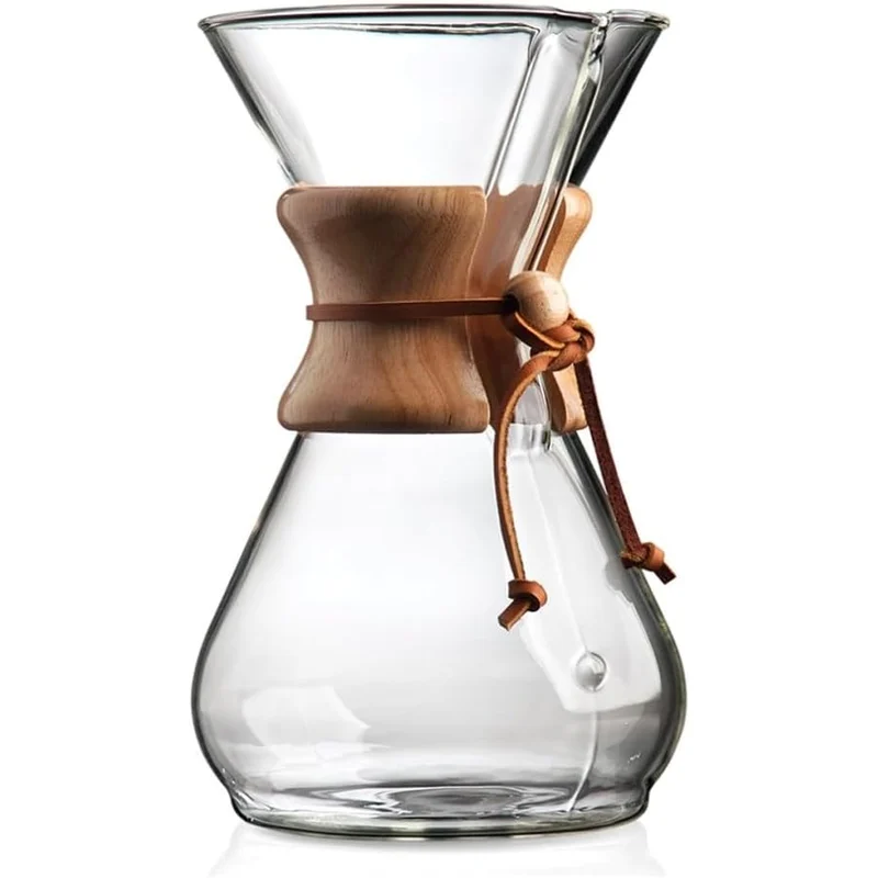 Chemex Classic Glass Pour-Over Coffeemaker: the classic glass pour-over with the wood collar. slow sunday coffee.