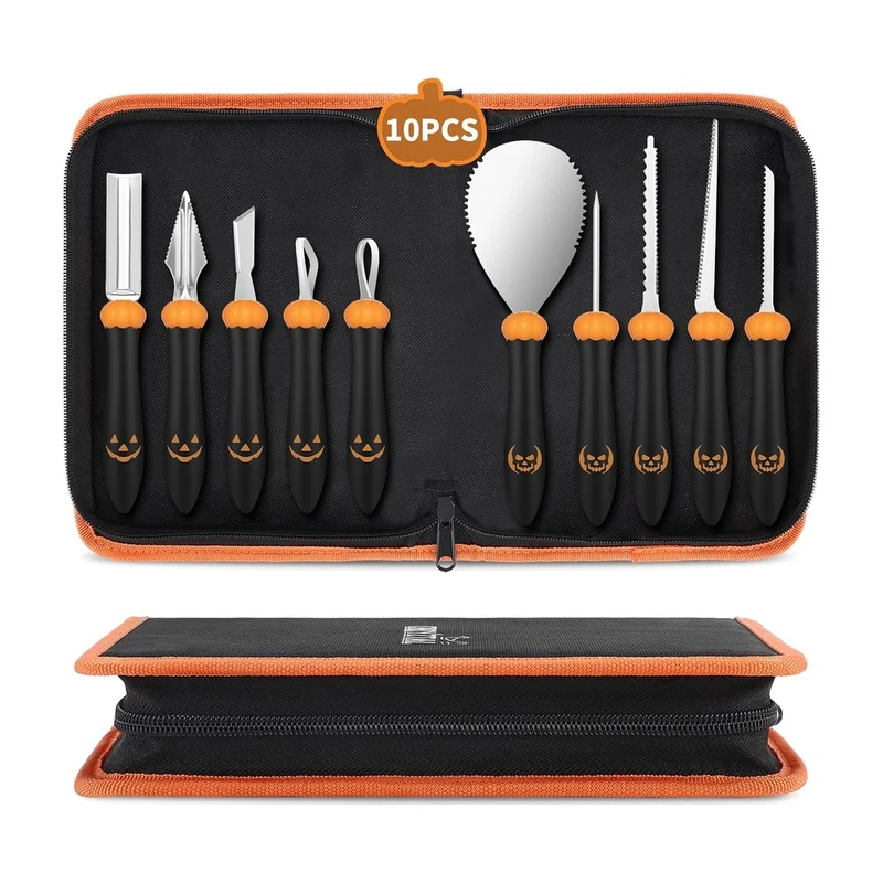 CHRYZTAL 10-Piece Pumpkin Carving Kit, product photo