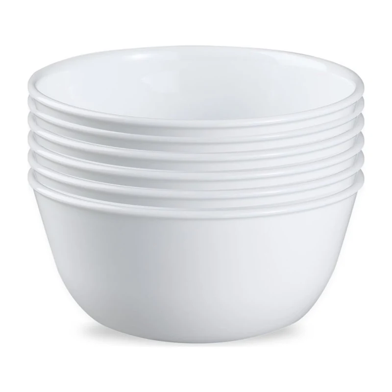 Corelle Vitrelle 28-oz Soup/Cereal Bowls: six big winter-white bowls for soup, cereal and everything else.