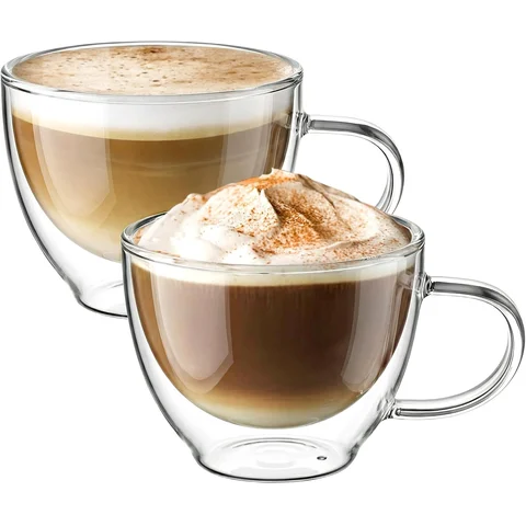 ecooe Double Wall Glass Coffee Mugs