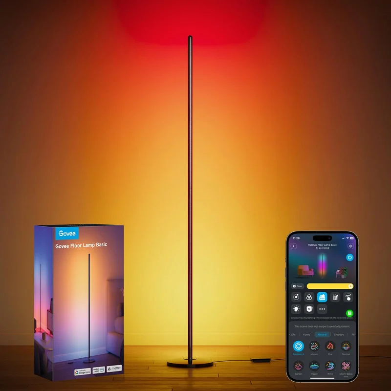 Govee RGBIC Floor Lamp: smart color floor lamp you can control by voice with Alexa or Google Assistant.