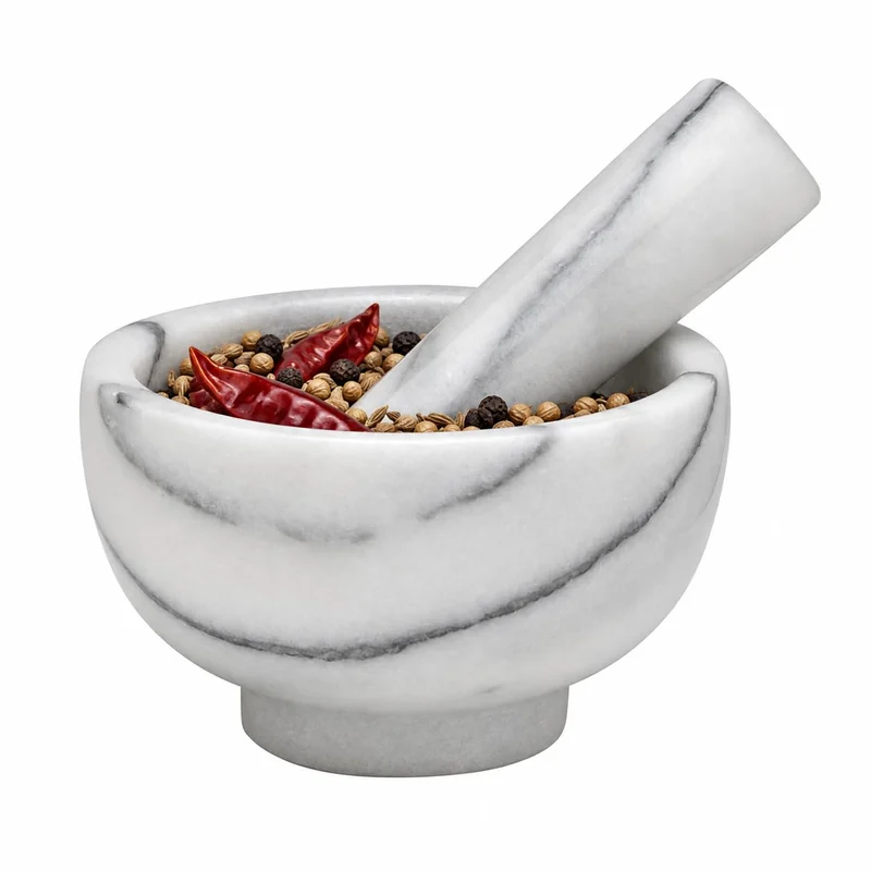 HIC Carrara Marble Mortar and Pestle, product photo