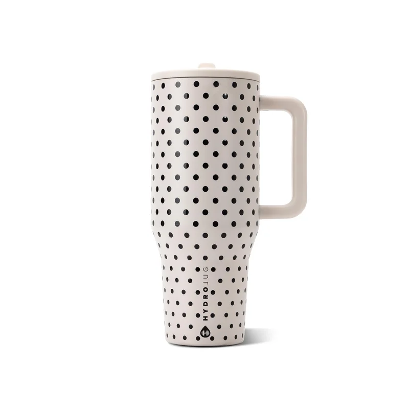 HydroJug Traveler 40oz: 40oz travel tumbler in a soft french vanilla cream.