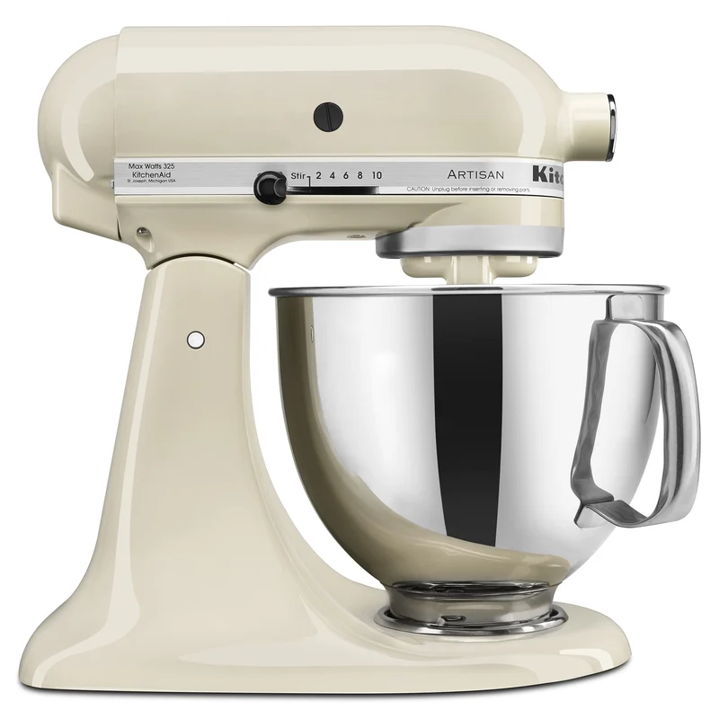 KitchenAid Artisan Stand Mixer: the 5-quart tilt-head stand mixer in a soft almond cream.