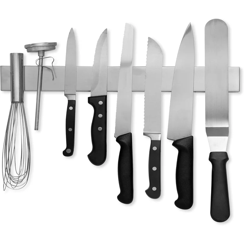 Modern Innovations 16" Stainless Steel Magnetic Knife Bar: a 16 inch magnetic bar that gets knives off the counter.