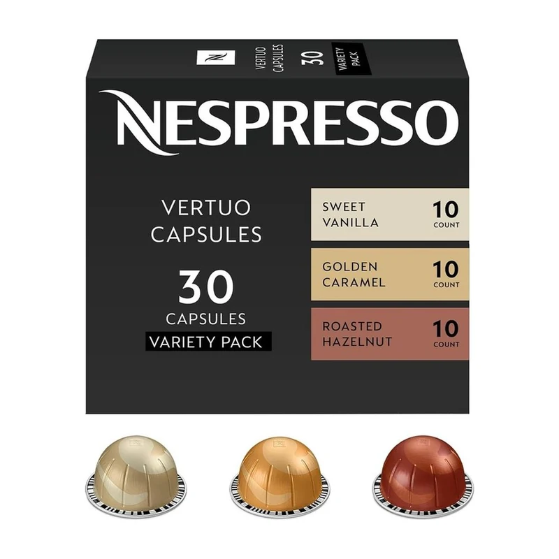 Nespresso Vertuo Barista Flavored Pack: 30 flavored vertuo pods for café-style mornings.