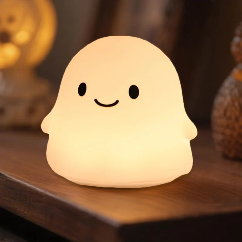 Rytinazzz Squishy Ghost Night Light: a soft silicone ghost. tap it to change the glow.