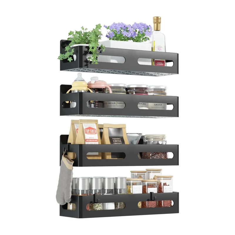 Sevenblue Magnetic Spice Rack: four magnetic shelves that turn the side of the fridge into a spice rack.