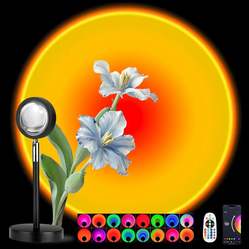 Spacenight Sunset Lamp Projector: casts a warm golden-hour glow across your wall.