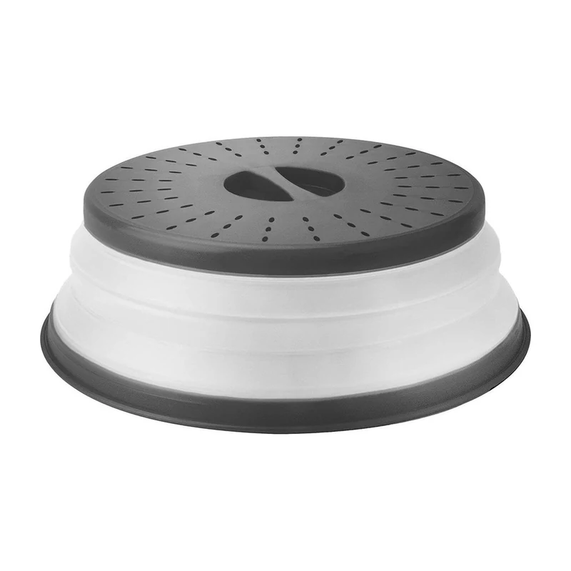 Tovolo Collapsible Microwave Splatter Cover: a collapsible splatter cover that folds flat in the drawer.