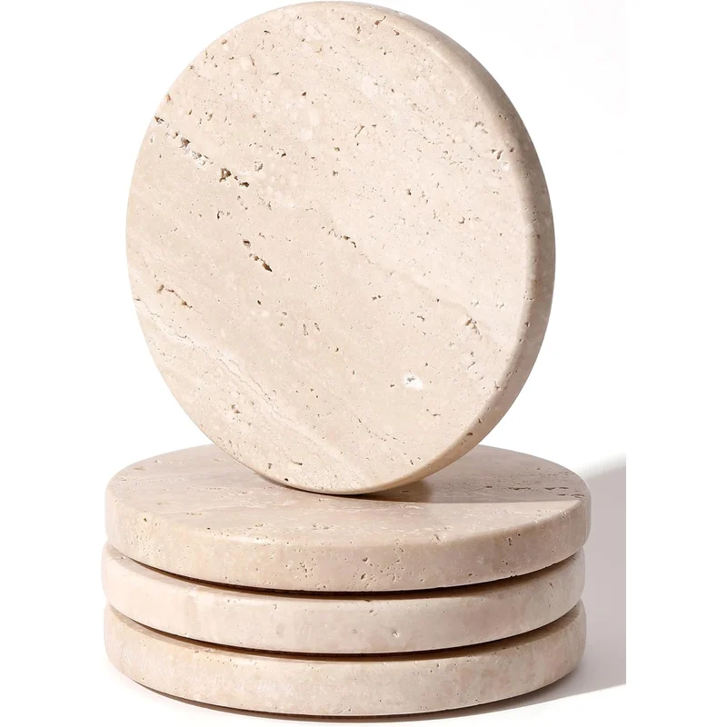 Beige Travertine Stone Coasters