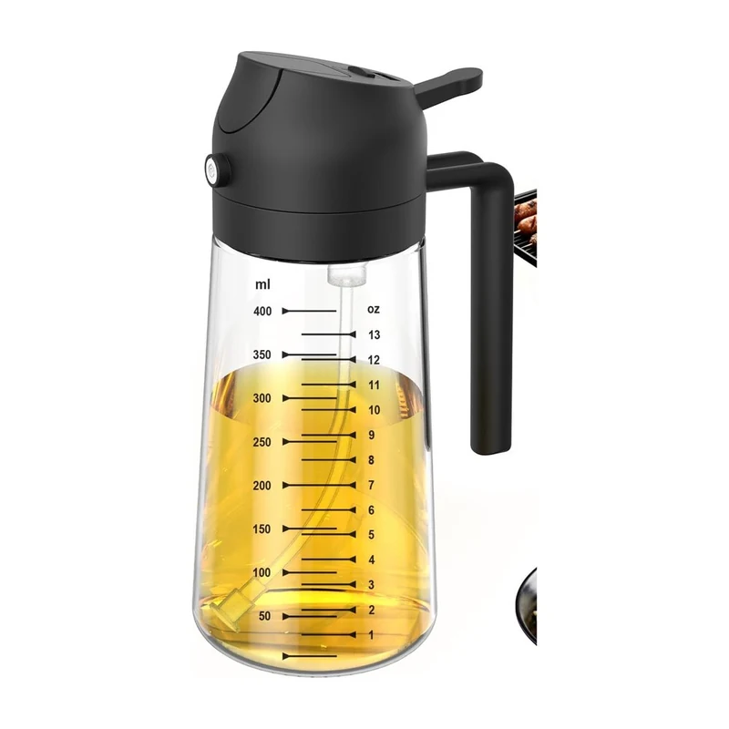 TrendPlain Glass Olive Oil Sprayer: mist or pour from one glass bottle. made for air fryer nights.